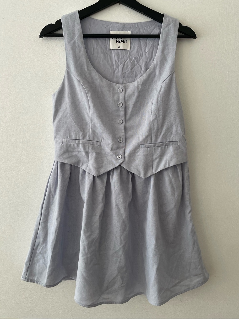 Paper Heart Linen Blend Vest Dress Size XS